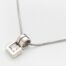 Vintage Danish Gilded Silver Minimalist pendant necklace with Crystal
