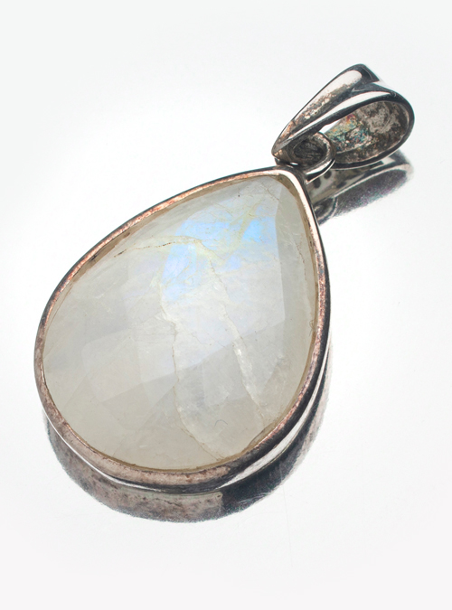 Faceted quartz Sterling pendant