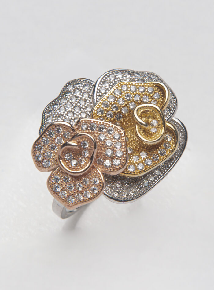 Sterling Silver & Zirconia Magic of Flowers Ring