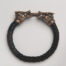 Leather/Copper Wolf head bracelet