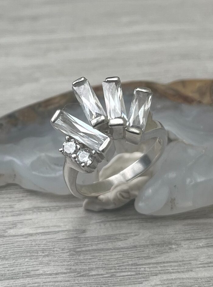 Sterling Silver Sparkler ring with cz