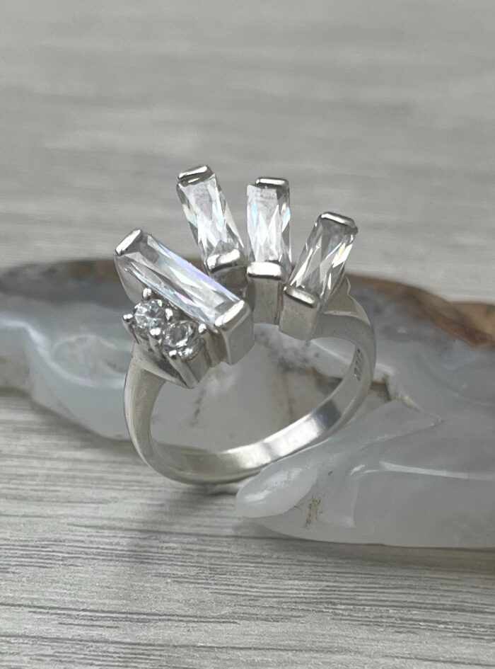 Sterling Silver Sparkler ring with cz