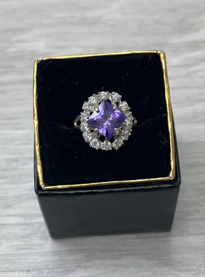 “Dreaming in Violet” ring in box