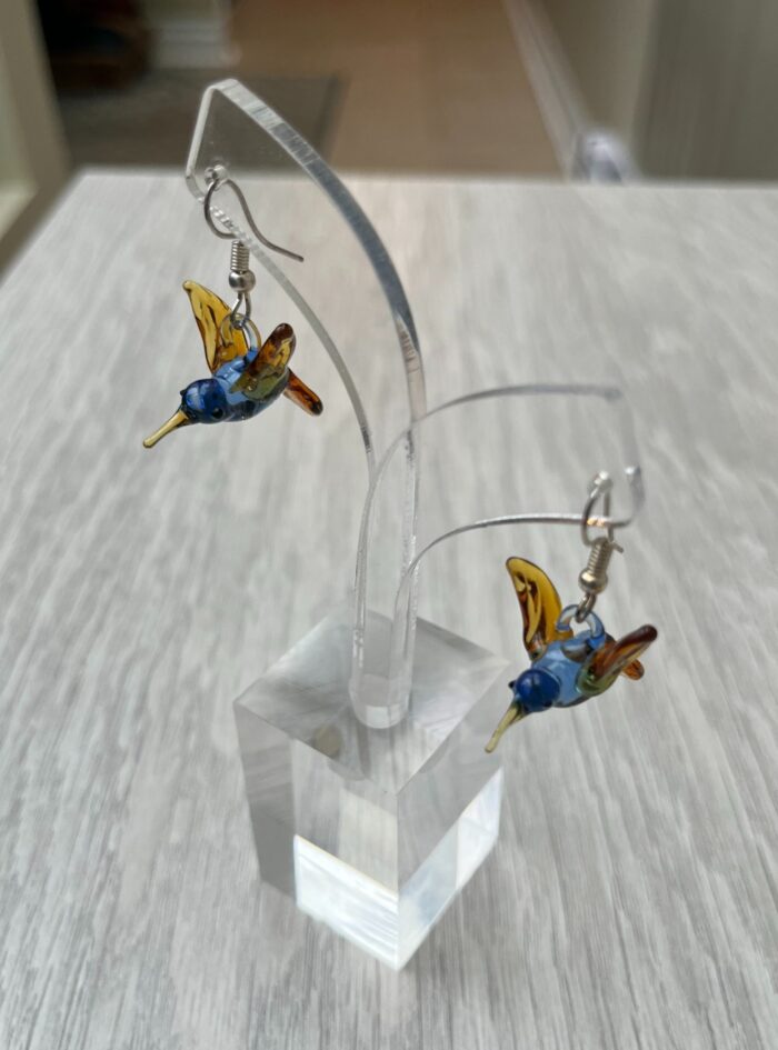 Glass Hummingbird Earrings