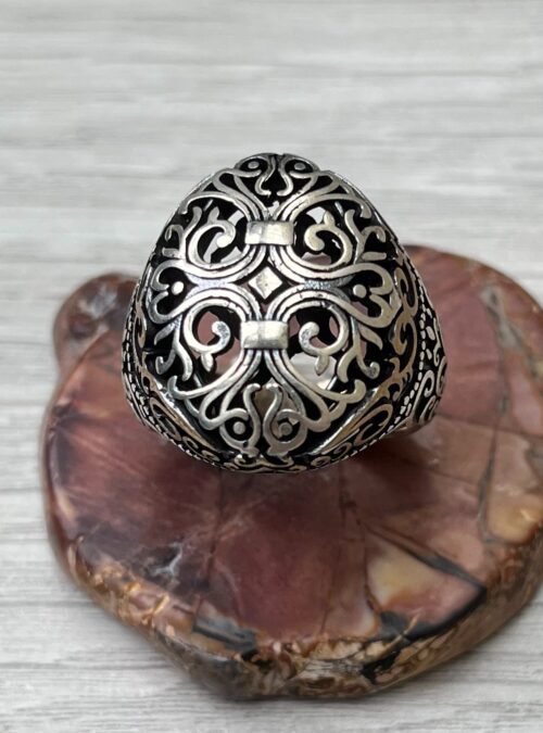 Ornate Baroque Style Sterling Ring