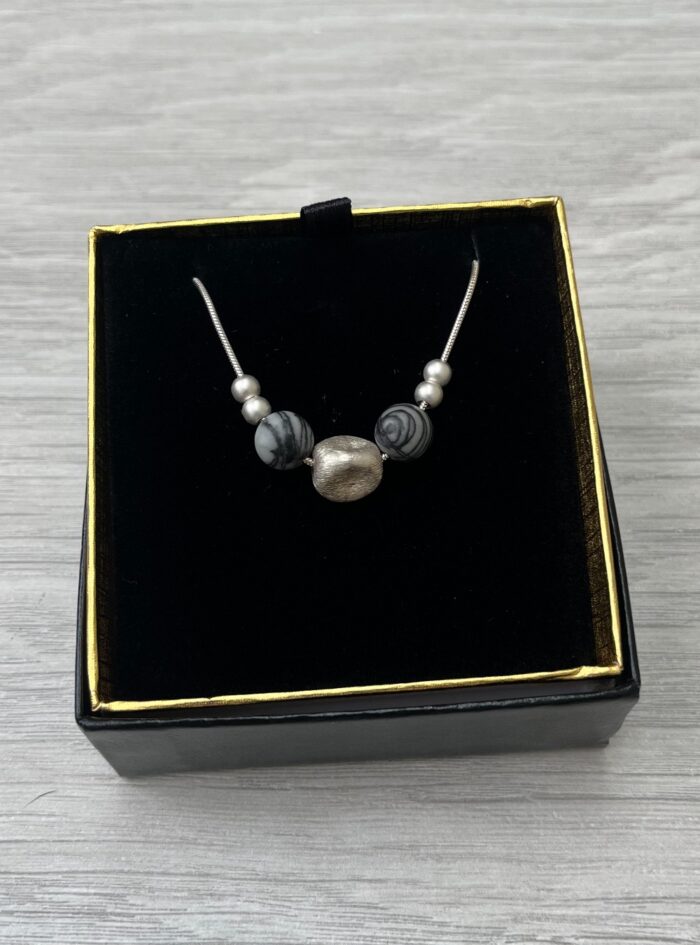 “Beach Pebbles” Necklace in box