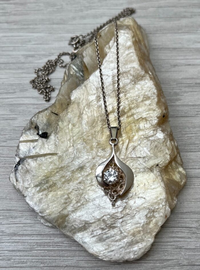 Antique Sterling & Rock Crystal Necklace